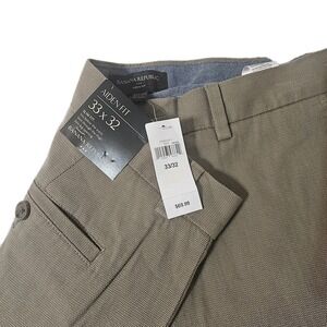 NEW Banana Republic Aiden Fit Check Pants Men's 33x32 Slim Fit Casual Office
